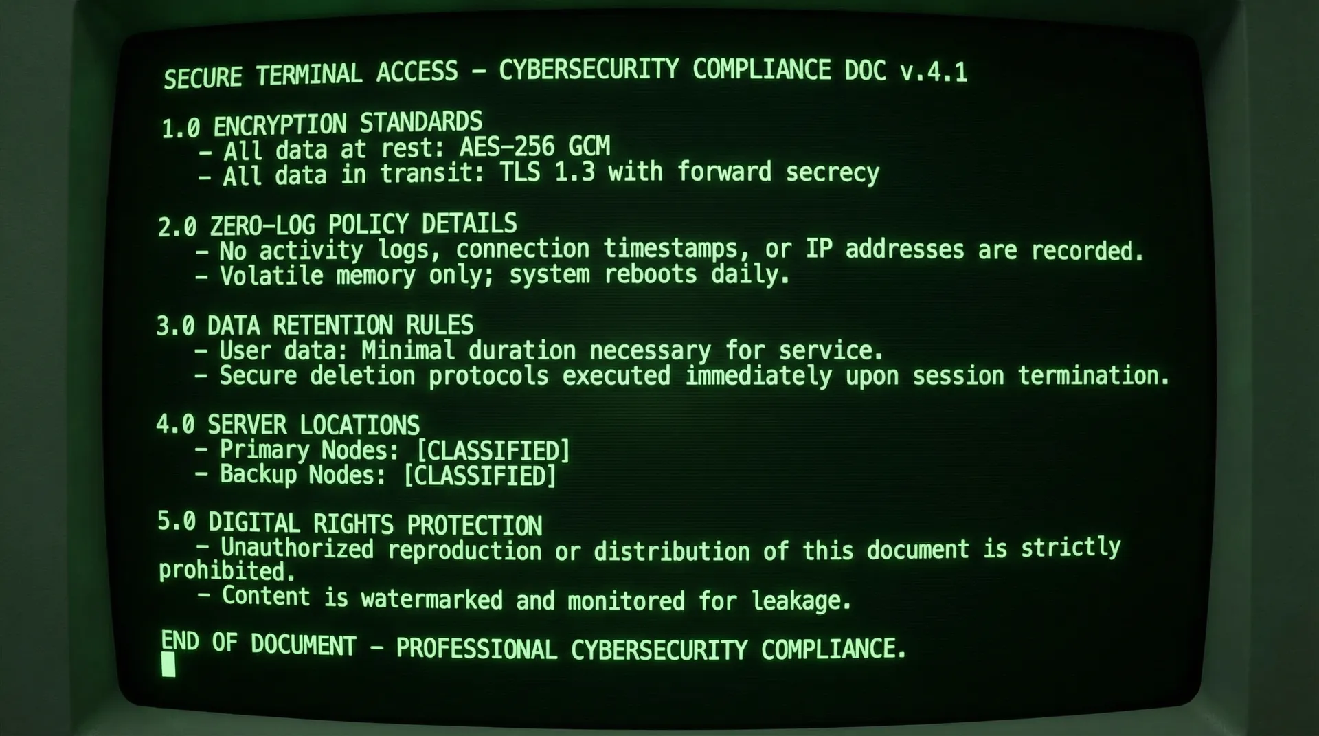 91暗网 安全合规政策文档终端显示